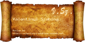 Valentinyi Szabina névjegykártya
