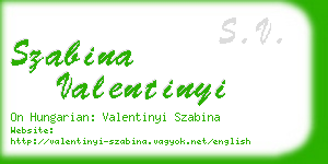 szabina valentinyi business card